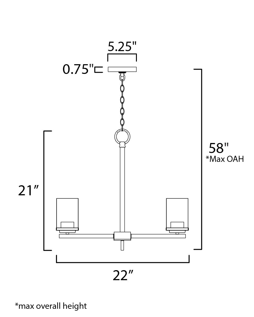 Maxim Corona 10205FTBK Chandelier Light - Black