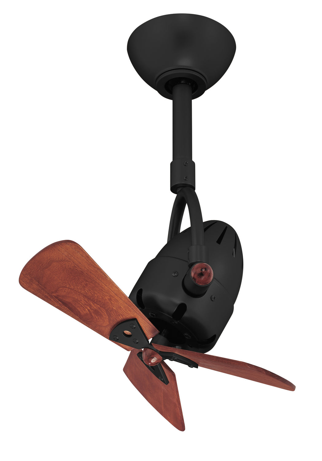 Matthews Fan Company Diane DI-BK-WD Ceiling Fan 16 - Matte Black, Mahogany Tone/