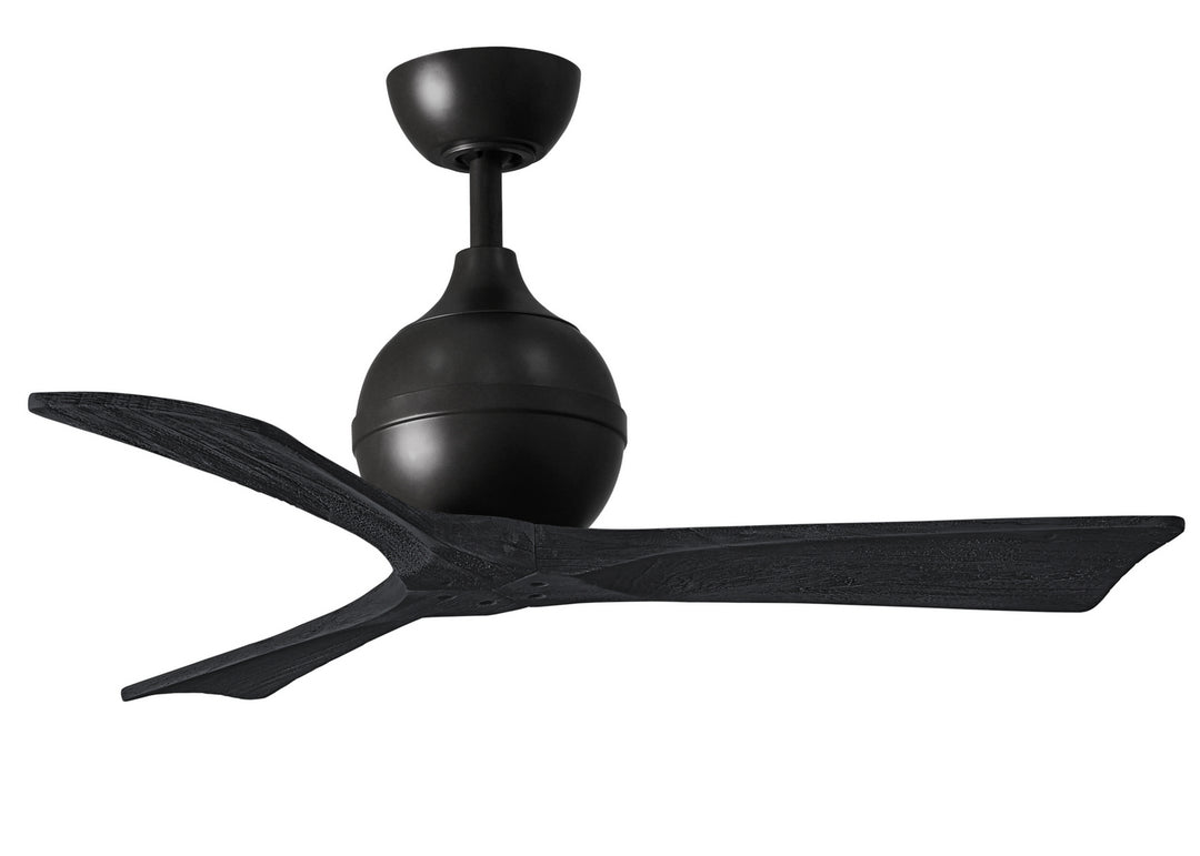 Matthews Fan Company Irene IR3-BK-BK-42 Ceiling Fan 42 - Matte Black, Matte Black/