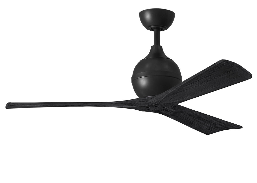 Matthews Fan Company Irene IR3-BK-BK-52 Ceiling Fan 52 - Matte Black, Matte Black/