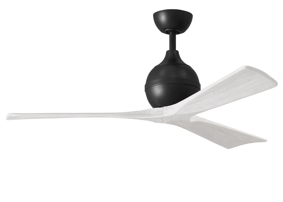 Matthews Fan Company Irene IR3-BK-MWH-52 Ceiling Fan 52 - Matte Black, Matte White/