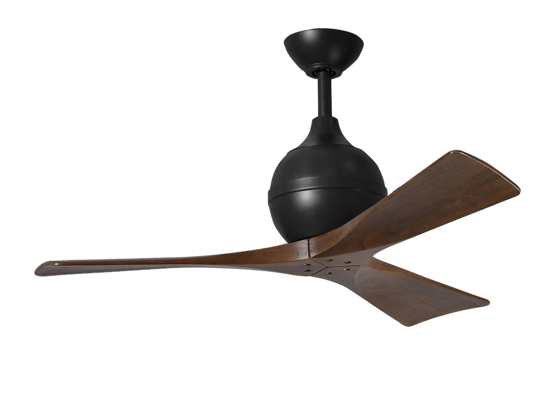 Matthews Fan Company Irene IR3-BK-WA-42 Ceiling Fan 42 - Matte Black, Walnut Tone/