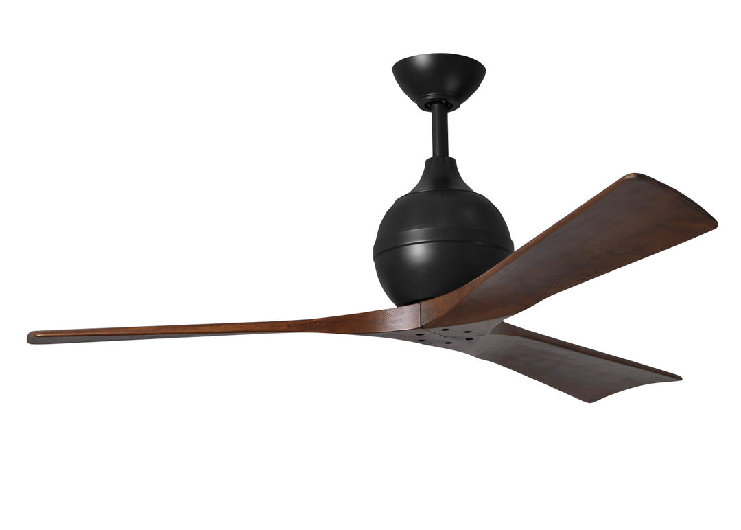 Matthews Fan Company Irene IR3-BK-WA-52 Ceiling Fan 52 - Matte Black, Walnut Tone/