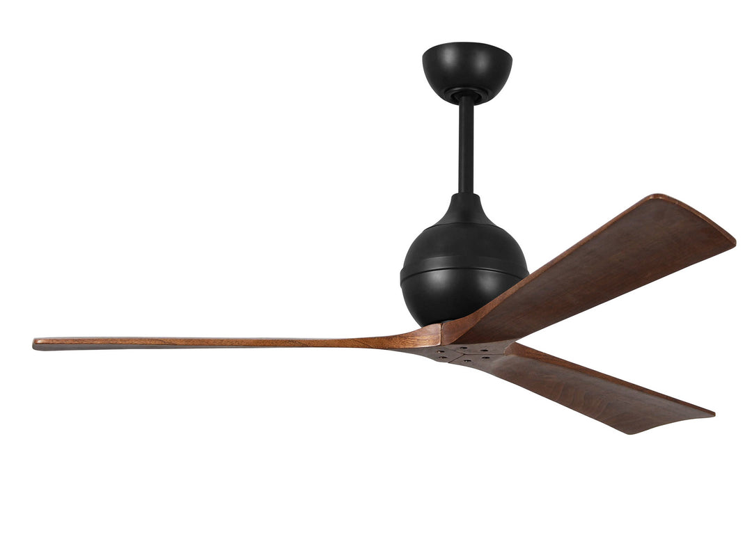 Matthews Fan Company Irene IR3-BK-WA-60 Ceiling Fan 60 - Matte Black, Walnut Tone/