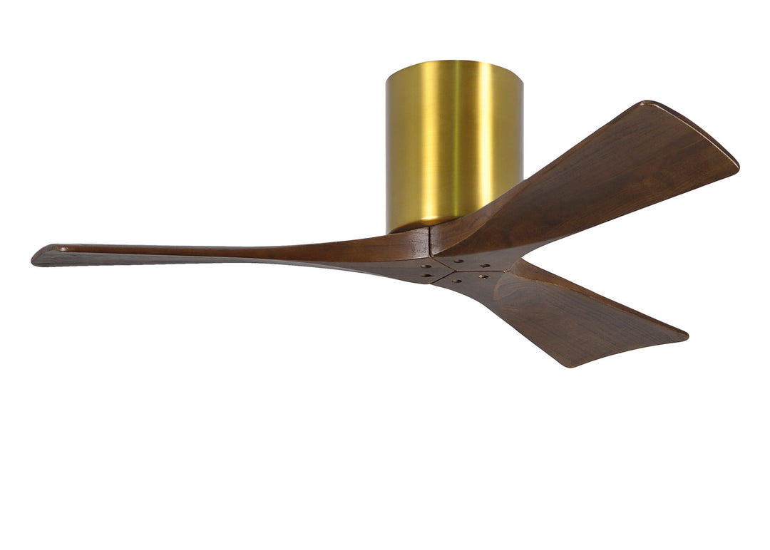 Matthews Fan Company Irene IR3H-BRBR-WA-42 Ceiling Fan 42 - Brushed Brass, Walnut Tone/