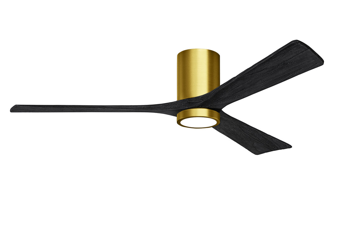 Matthews Fan Company Irene IR3HLK-BRBR-BK-60 Ceiling Fan 60 - Brushed Brass, Matte Black/