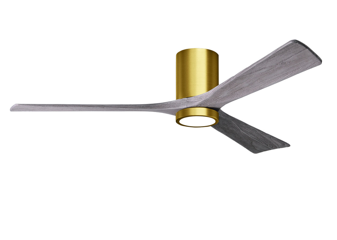 Matthews Fan Company Irene IR3HLK-BRBR-BW-60 Ceiling Fan 60 - Brushed Brass, Barnwood Tone/