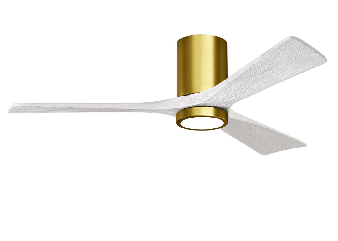 Matthews Fan Company Irene IR3HLK-BRBR-MWH-52 Ceiling Fan 52 - Brushed Brass, Matte White/