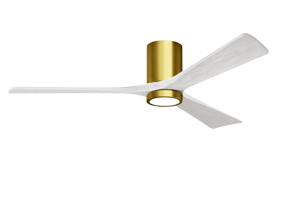 Matthews Fan Company Irene IR3HLK-BRBR-MWH-60 Ceiling Fan 60 - Brushed Brass, Matte White/