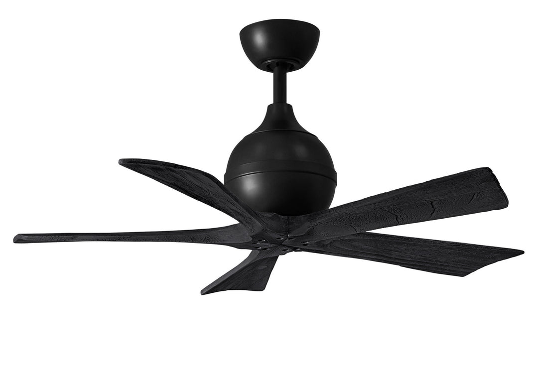 Matthews Fan Company Irene IR5-BK-BK-42 Ceiling Fan 42 - Matte Black, Matte Black/