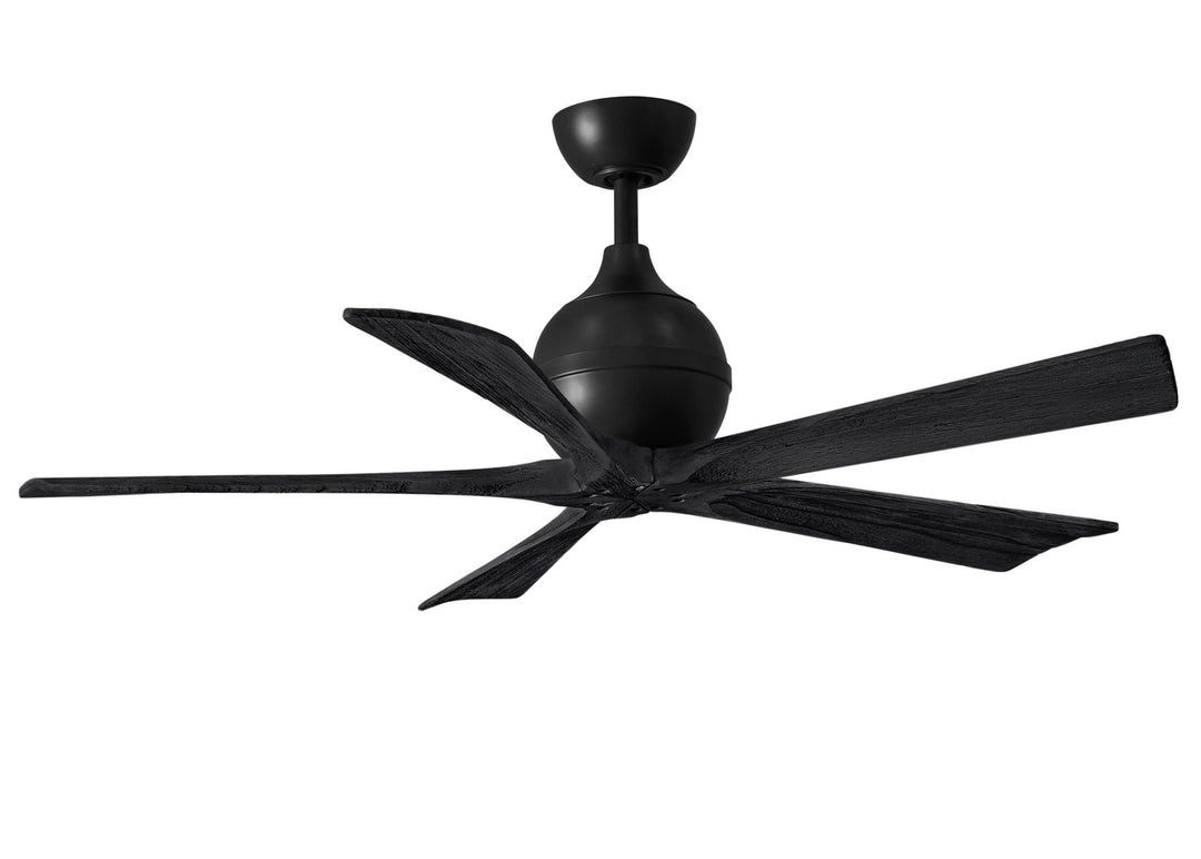 Matthews Fan Company Irene IR5-BK-BK-52 Ceiling Fan 52 - Matte Black, Matte Black/