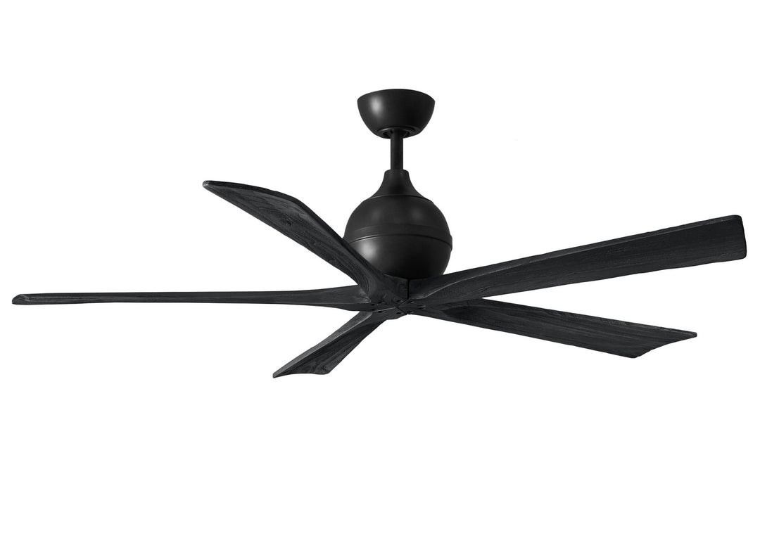 Matthews Fan Company Irene IR5-BK-BK-60 Ceiling Fan 60 - Matte Black, Matte Black/