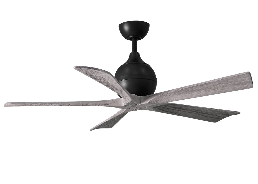 Matthews Fan Company Irene IR5-BK-BW-52 Ceiling Fan 52 - Matte Black, Barnwood Tone/