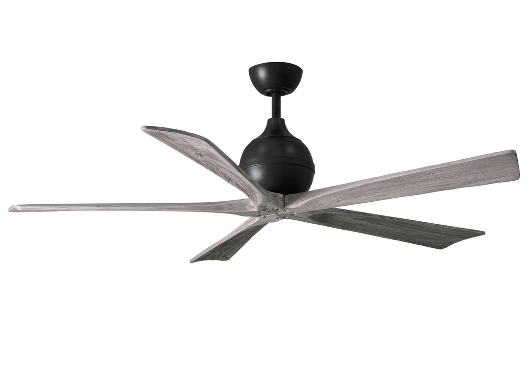 Matthews Fan Company Irene IR5-BK-BW-60 Ceiling Fan 60 - Matte Black, Barnwood Tone/