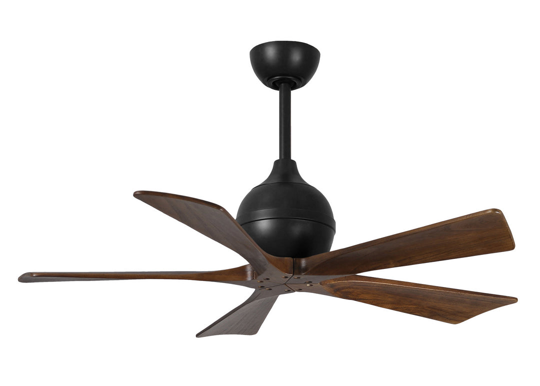 Matthews Fan Company Irene IR5-BK-WA-42 Ceiling Fan 42 - Matte Black, Walnut Tone/