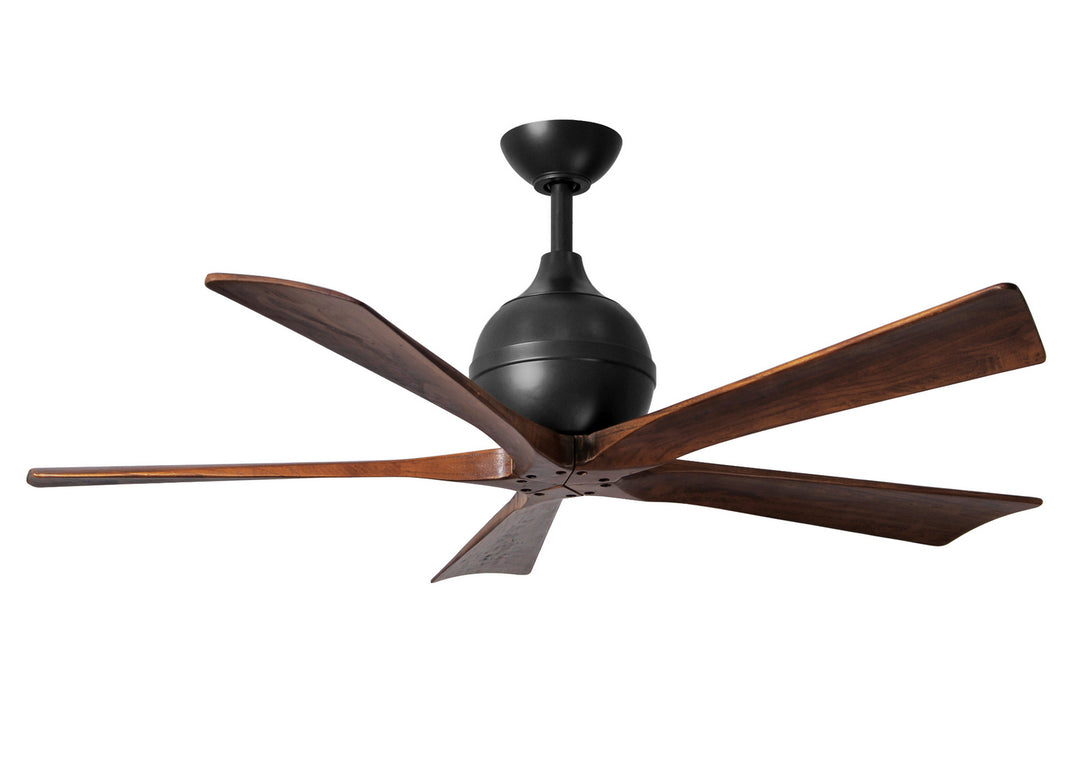 Matthews Fan Company Irene IR5-BK-WA-52 Ceiling Fan 52 - Matte Black, Walnut Tone/