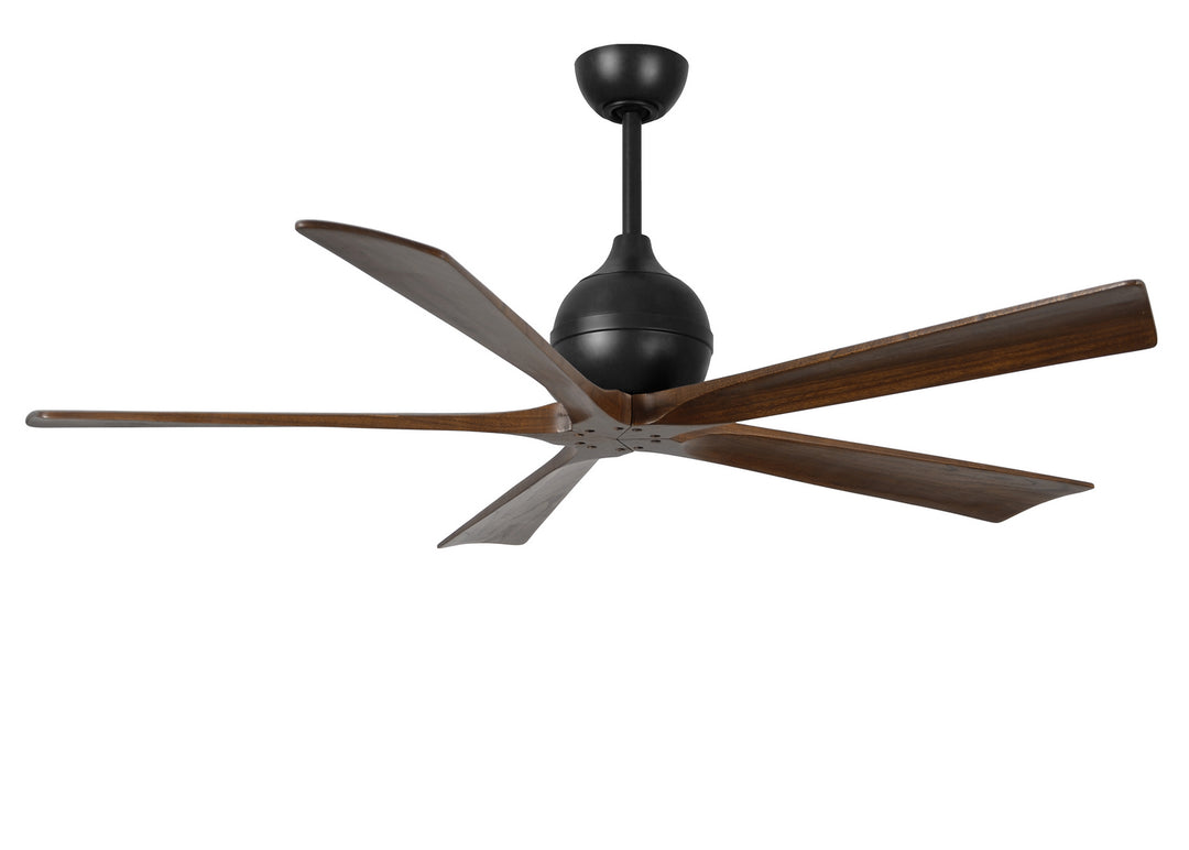 Matthews Fan Company Irene IR5-BK-WA-60 Ceiling Fan 60 - Matte Black, Walnut Tone/