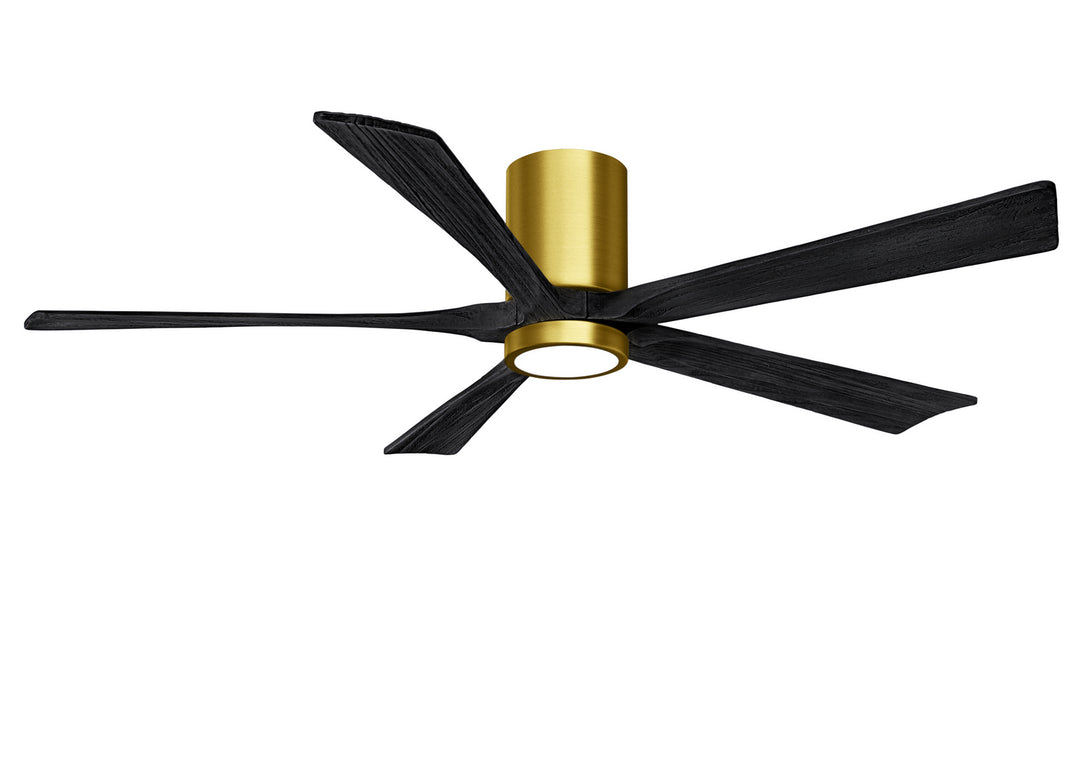 Matthews Fan Company Irene IR5HLK-BRBR-BK-60 Ceiling Fan 60 - Brushed Brass, Matte Black/