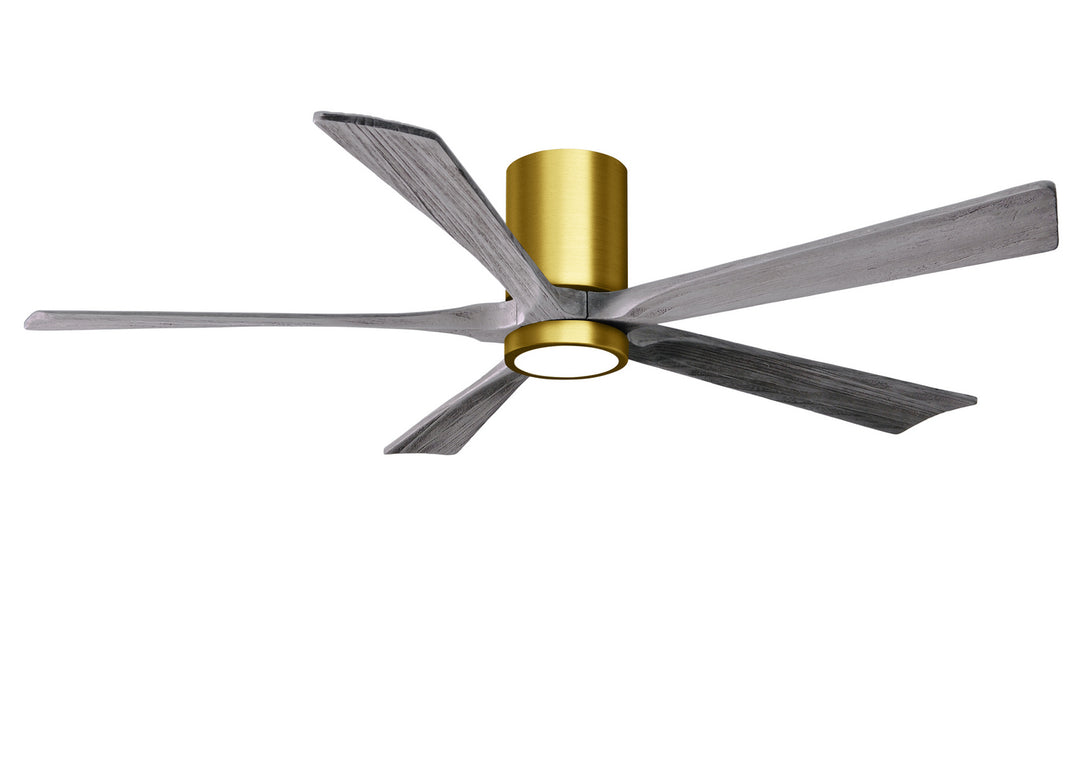 Matthews Fan Company Irene IR5HLK-BRBR-BW-60 Ceiling Fan 60 - Brushed Brass, Barnwood Tone/