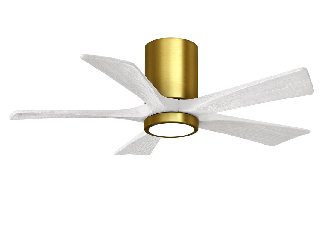 Matthews Fan Company Irene IR5HLK-BRBR-MWH-42 Ceiling Fan 42 - Brushed Brass, Matte White/