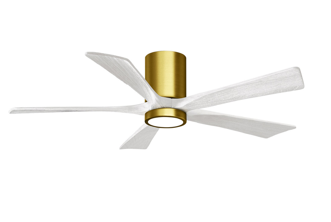 Matthews Fan Company Irene IR5HLK-BRBR-MWH-52 Ceiling Fan 52 - Brushed Brass, Matte White/