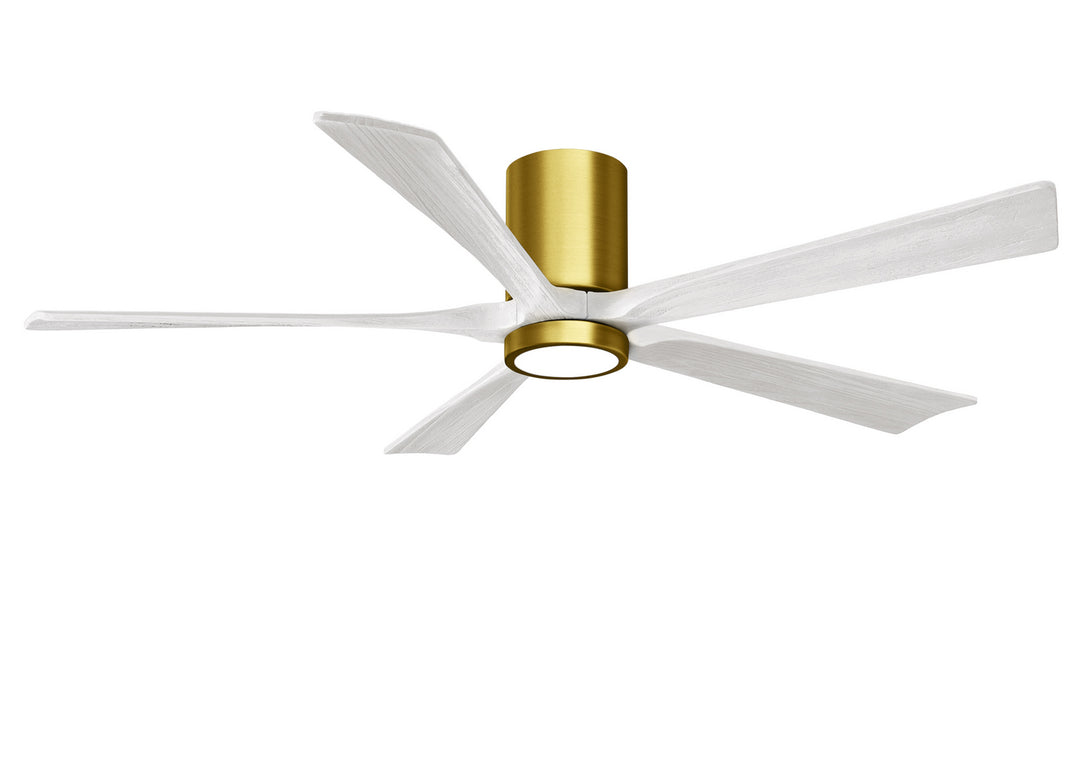 Matthews Fan Company Irene IR5HLK-BRBR-MWH-60 Ceiling Fan 60 - Brushed Brass, Matte White/