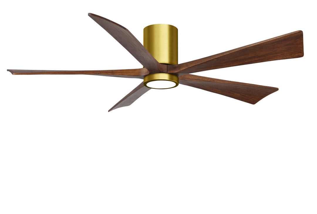 Matthews Fan Company Irene IR5HLK-BRBR-WA-60 Ceiling Fan 60 - Brushed Brass, Walnut/