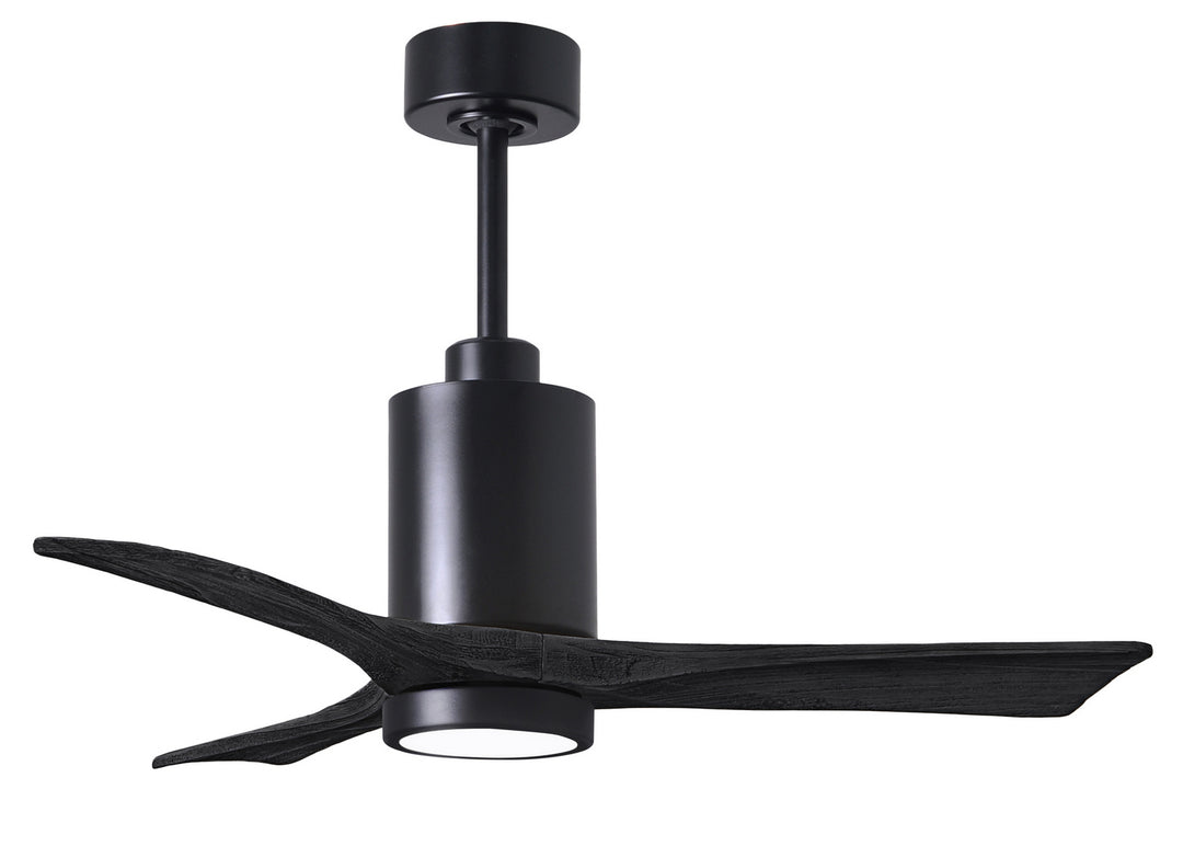 Matthews Fan Company Patricia PA3-BK-BK-42 Ceiling Fan 42 - Matte Black, Matte Black/