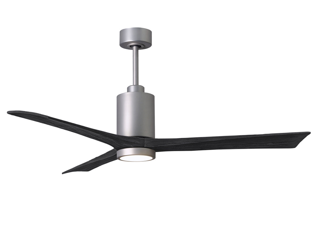 Matthews Fan Company Patricia PA3-BN-BK-60 Ceiling Fan 60 - Brushed Nickel, Matte Black/