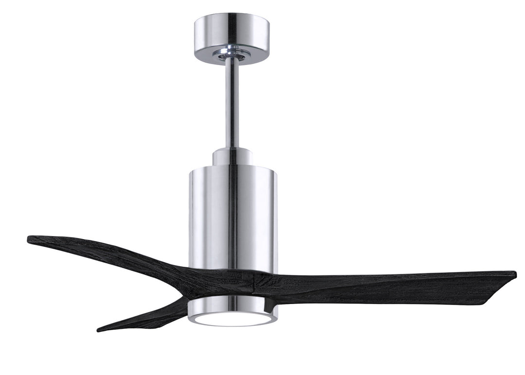 Matthews Fan Company Patricia PA3-CR-BK-42 Ceiling Fan 42 - Polished Chrome, Matte Black/