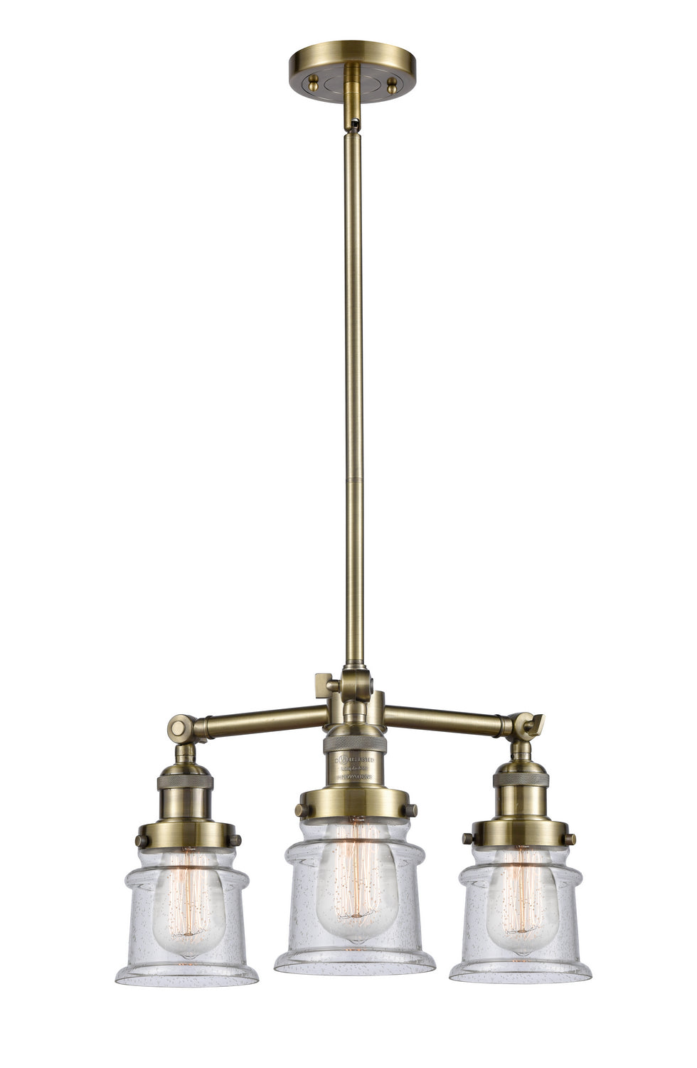 Innovations Franklin Restoration 207-AB-G184S Chandelier Light - Antique Brass