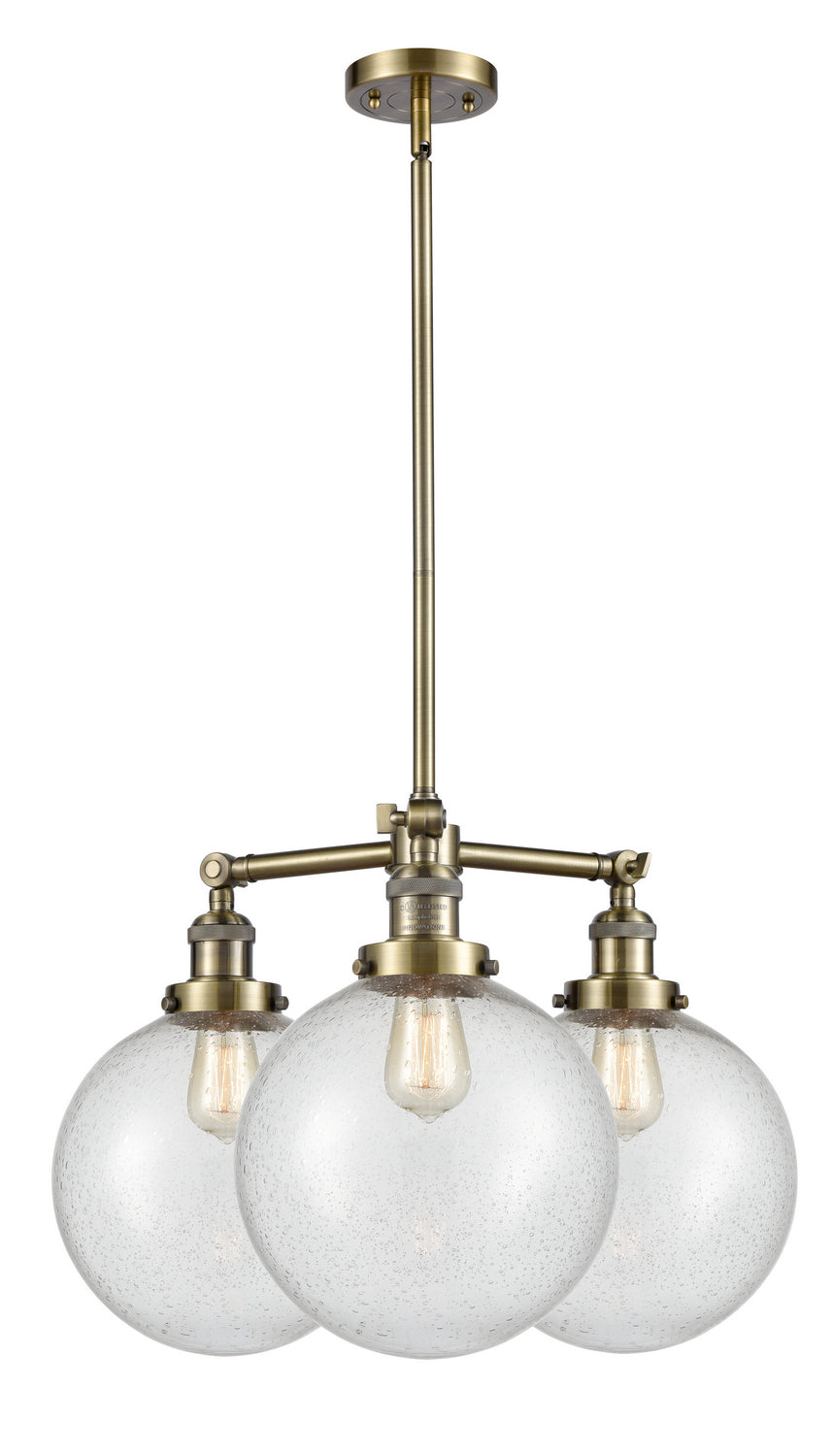 Innovations Franklin Restoration 207-AB-G204-10 Chandelier Light - Antique Brass