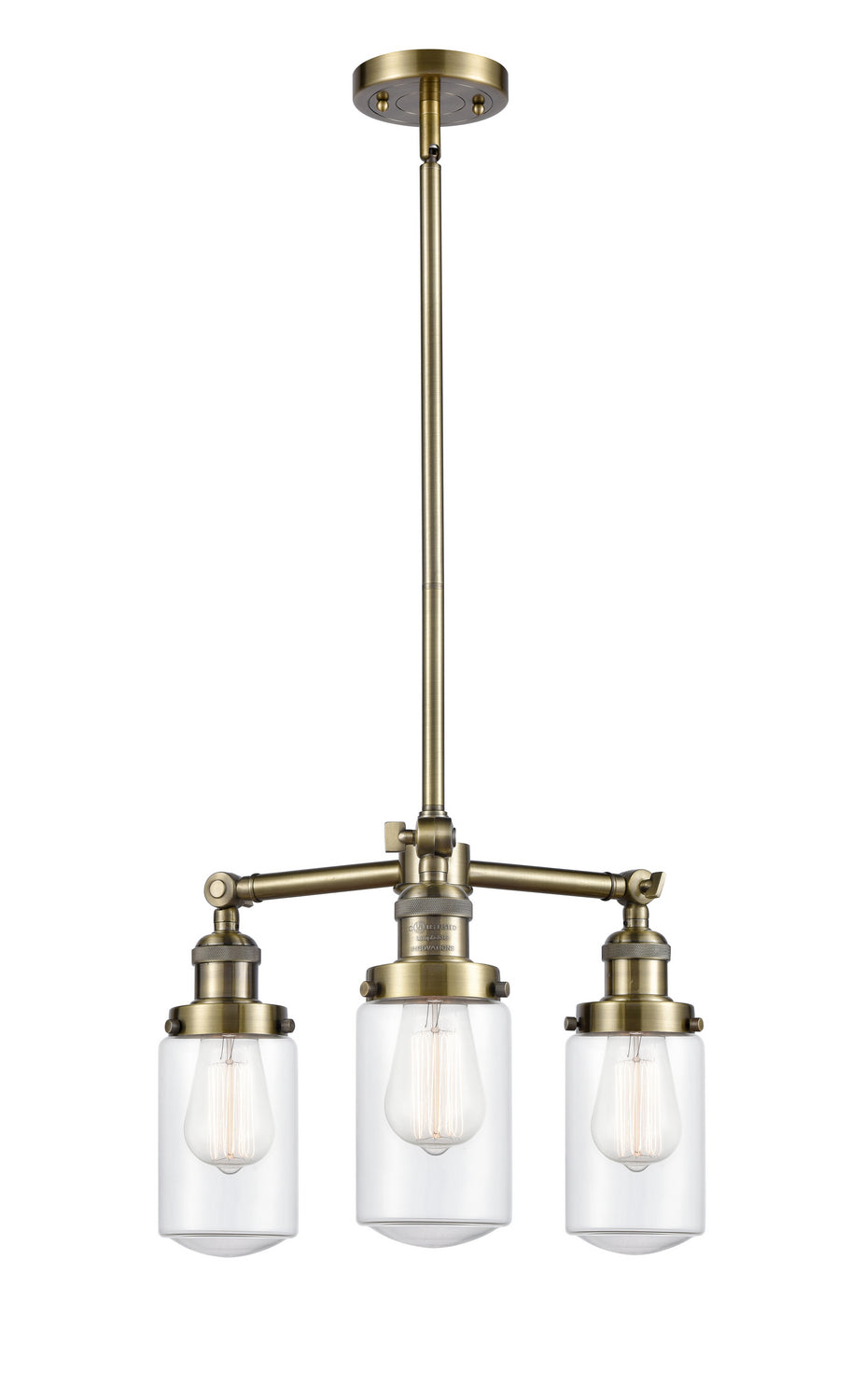 Innovations Franklin Restoration 207-AB-G312 Chandelier Light - Antique Brass