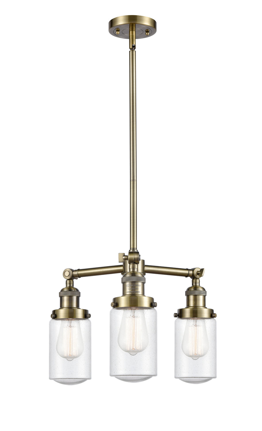 Innovations Franklin Restoration 207-AB-G314 Chandelier Light - Antique Brass