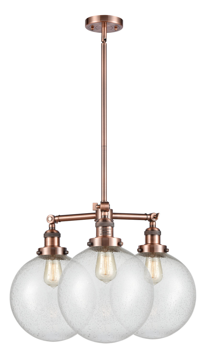 Innovations Franklin Restoration 207-AC-G204-10 Chandelier Light - Antique Copper