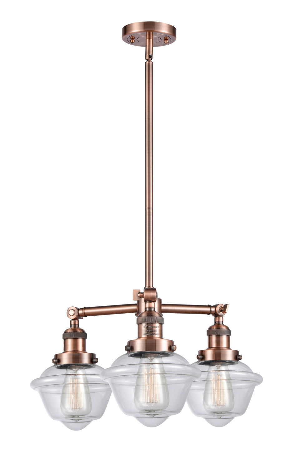 Innovations Franklin Restoration 207-AC-G532 Chandelier Light - Antique Copper