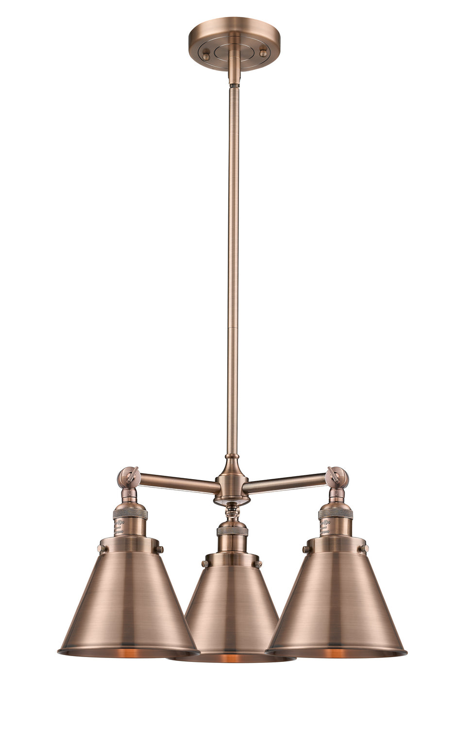 Innovations Franklin Restoration 207-AC-M13-AC Chandelier Light - Antique Copper