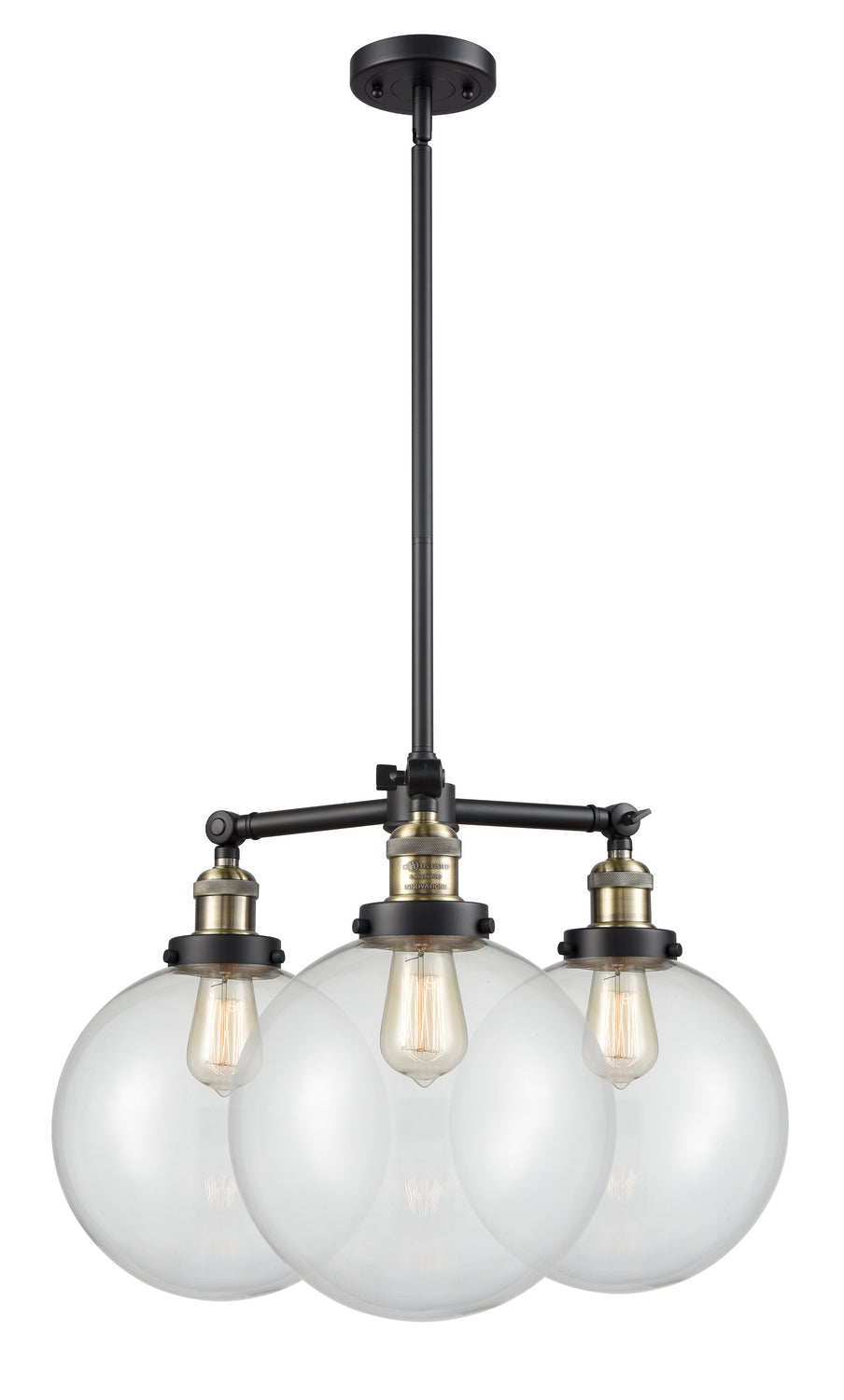 Innovations Franklin Restoration 207-BAB-G202-10 Chandelier Light - Black Antique Brass
