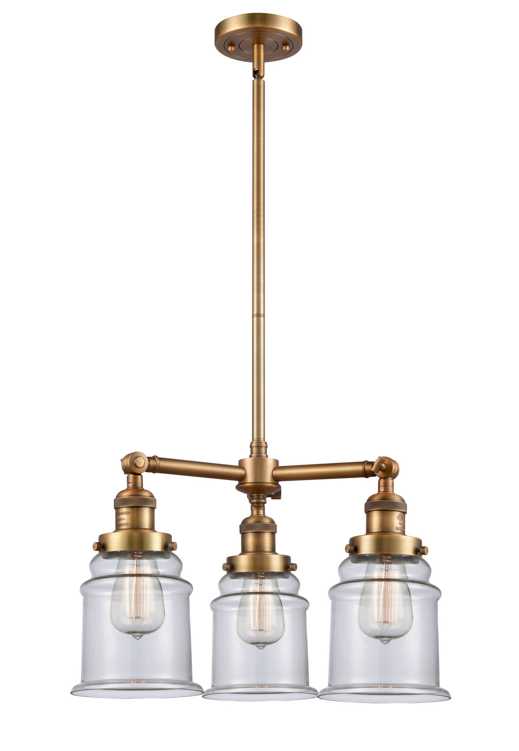 Innovations Franklin Restoration 207-BB-G182 Chandelier Light - Brushed Brass