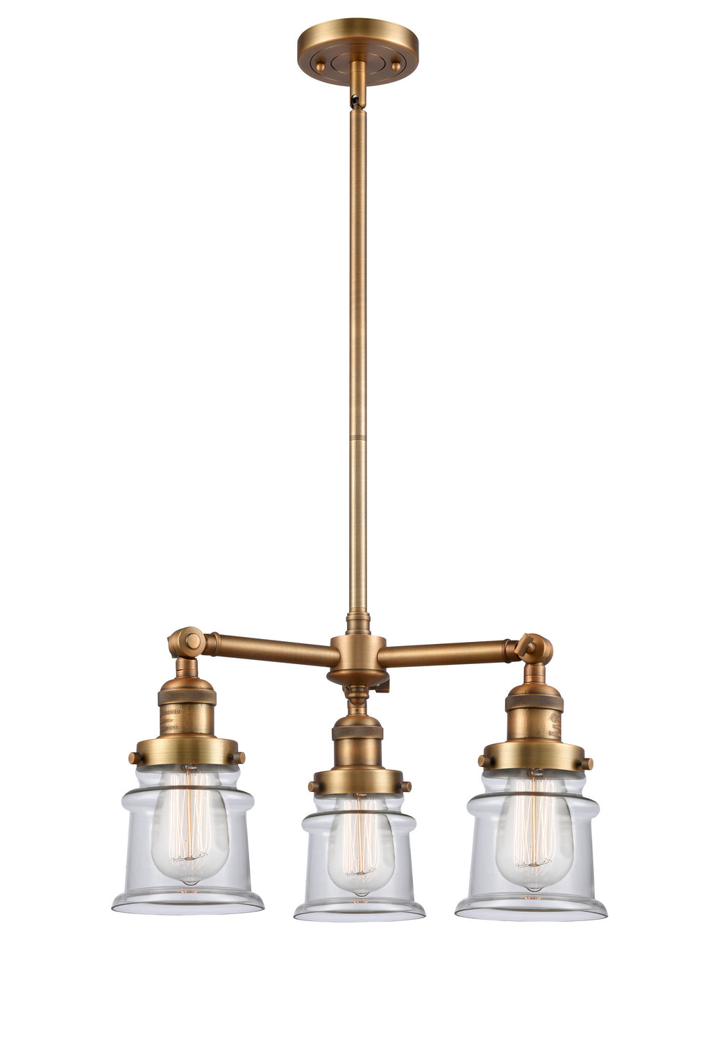 Innovations Franklin Restoration 207-BB-G182S Chandelier Light - Brushed Brass