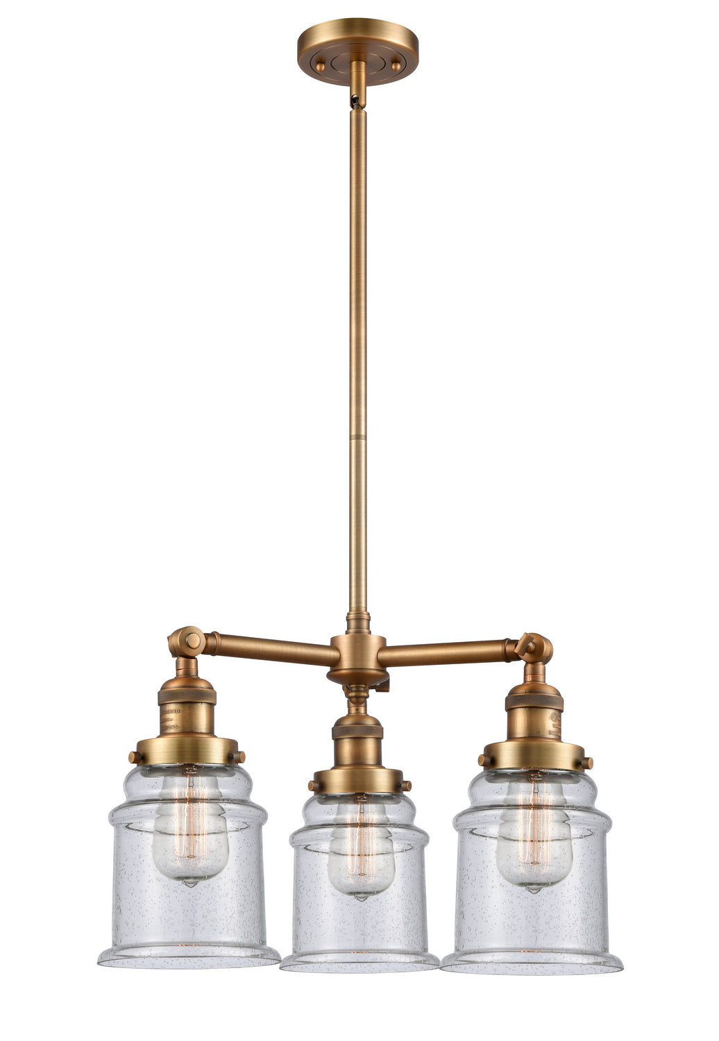 Innovations Franklin Restoration 207-BB-G184 Chandelier Light - Brushed Brass