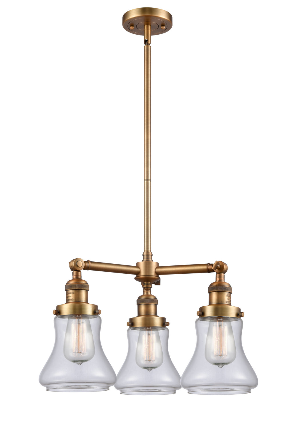 Innovations Franklin Restoration 207-BB-G192 Chandelier Light - Brushed Brass