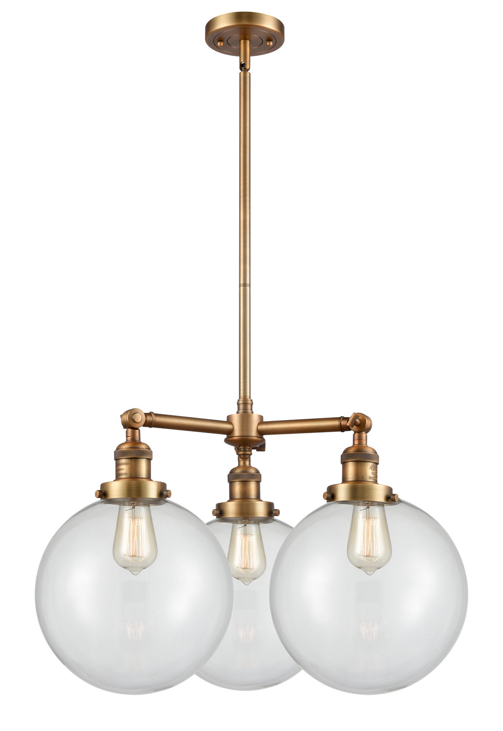 Innovations Franklin Restoration 207-BB-G202-10 Chandelier Light - Brushed Brass
