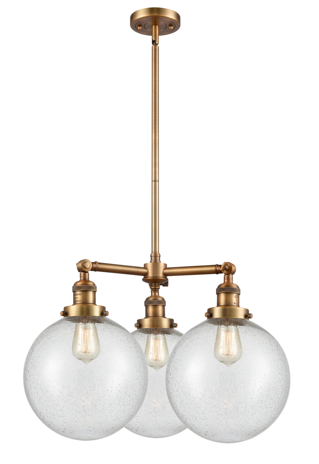 Innovations Franklin Restoration 207-BB-G204-10 Chandelier Light - Brushed Brass