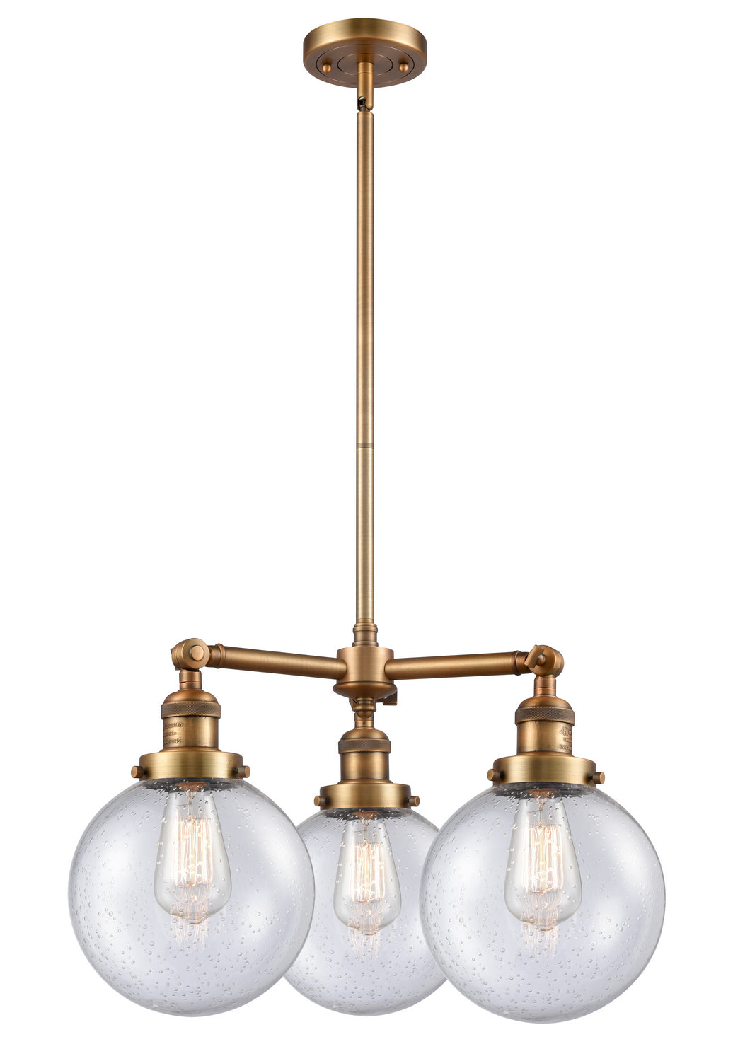 Innovations Franklin Restoration 207-BB-G204-8 Chandelier Light - Brushed Brass