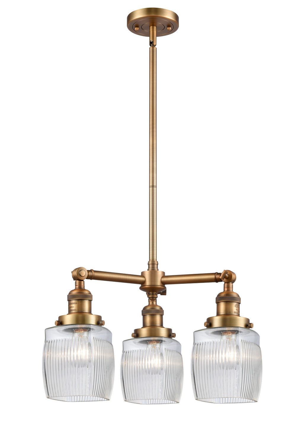 Innovations Franklin Restoration 207-BB-G302 Chandelier Light - Brushed Brass