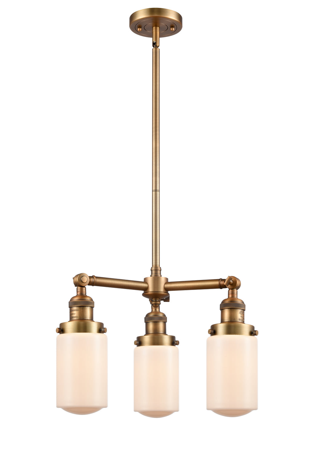 Innovations Franklin Restoration 207-BB-G311 Chandelier Light - Brushed Brass