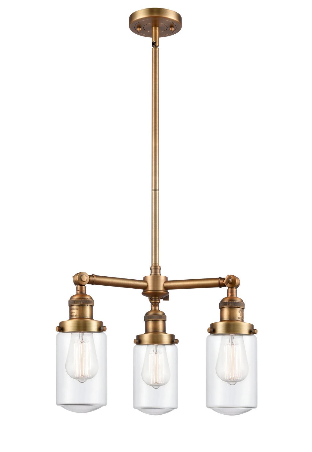Innovations Franklin Restoration 207-BB-G312 Chandelier Light - Brushed Brass