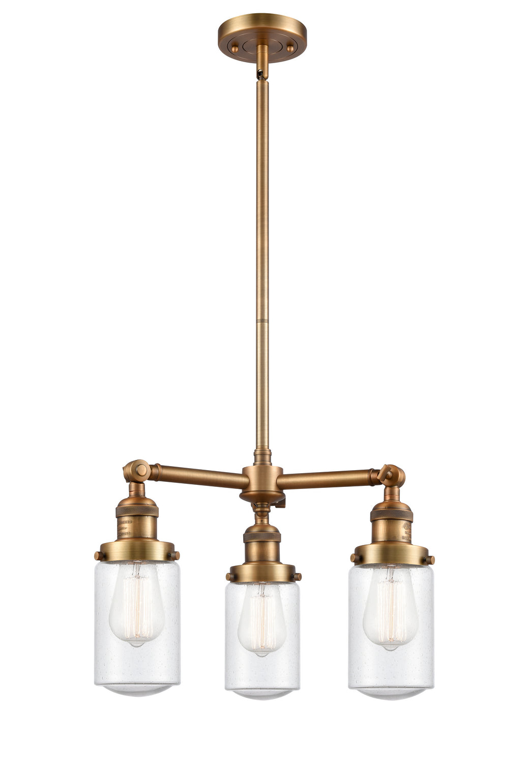 Innovations Franklin Restoration 207-BB-G314 Chandelier Light - Brushed Brass