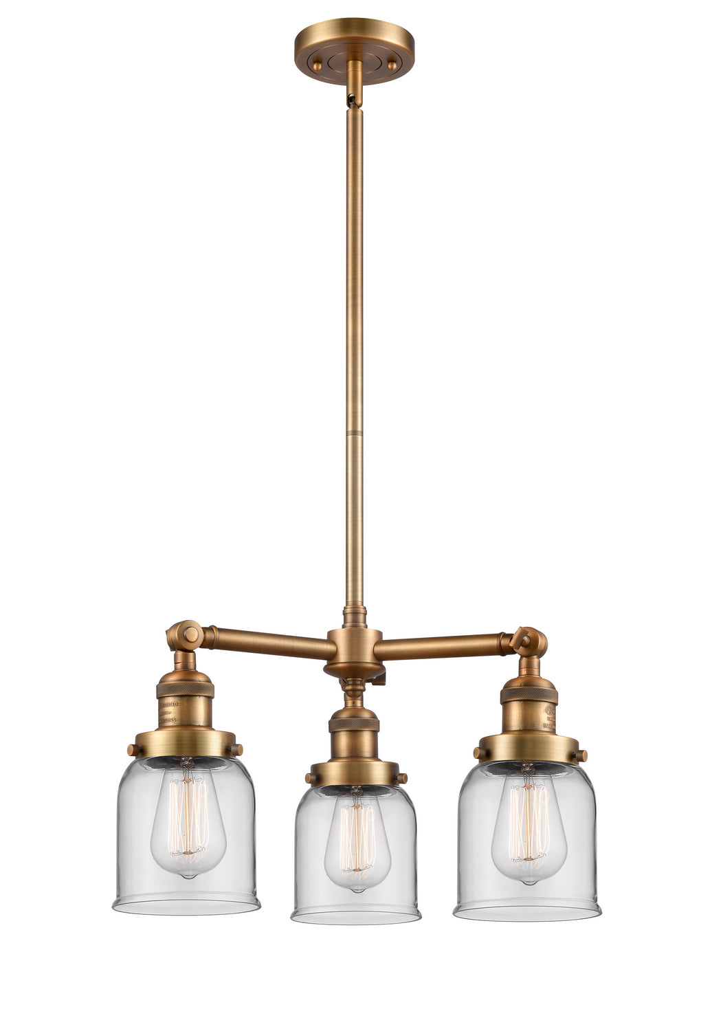 Innovations Franklin Restoration 207-BB-G52 Chandelier Light - Brushed Brass